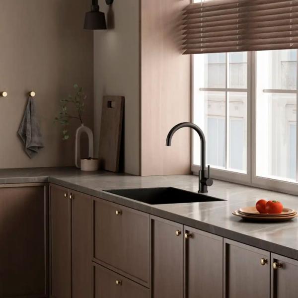 Lavabo Kubus 140 RS Round køkkenarmatur - Mat sort