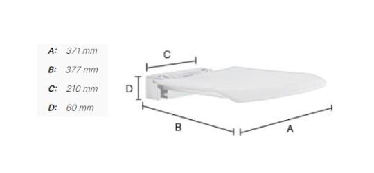 Smedbo Living væghængt klapsæde - Krom/hvid Smedbo Living væghængt klapsæde - Krom/hvid
