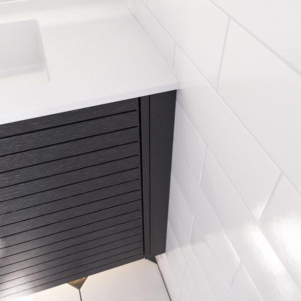 Dansani Luna Classic 220 møbelsæt m/Minore dobbeltvask og lameller - Eg noir