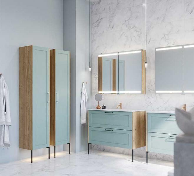 Dansani Luna Classic 100 møbelsæt m/Minore vask og rammefront - Natur eg/valgfri farve Dansani Luna Classic 100 møbelsæt m/Minore vask og rammefront - Natur eg/valgfri farve