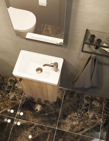 Dansani Luna Urban 40 mini møbelsæt m/Micro Larghetto vask og låge - Høj - Varm eg Dansani Luna Urban 40 mini møbelsæt m/Micro Larghetto vask og låge - Høj - Varm eg