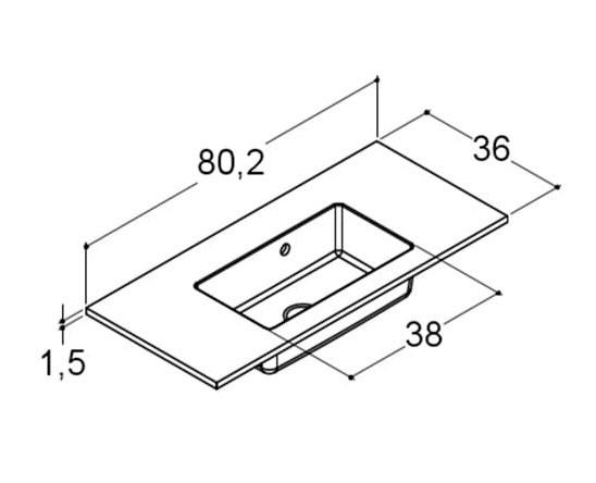 Dansani Luna Urban 80 møbelsæt m/Mini Minore håndvask og skuffer - Valgfri farve Dansani Luna Urban 80 møbelsæt m/Mini Minore håndvask og skuffer - Valgfri farve