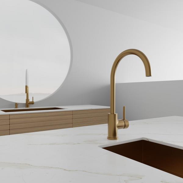 Primy Curve køkkenarmatur - Guld/Sand Primy Curve køkkenarmatur - Guld/Sand