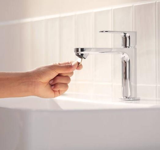 hansgrohe Rebris S 110 håndvaskarmatur m/CoolStart u/bundventil - Krom