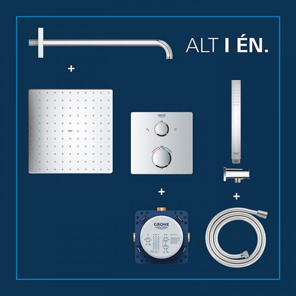 Grohe Precision Cube 310 komplet brusesystem til indbygning - Krom Grohe Precision Cube 310 komplet brusesystem til indbygning - Krom
