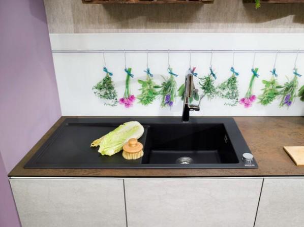 hansgrohe S514-F450 køkkenvask m/afløbsbakke - Vask til højre - Graphite black